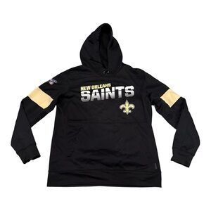 New Orleans Saints Black Hoodie Size Large 100th year edition Dry Fit On Field